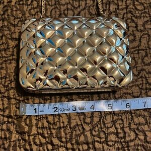 H&M hard case gold metal design crossbody clutch or bag